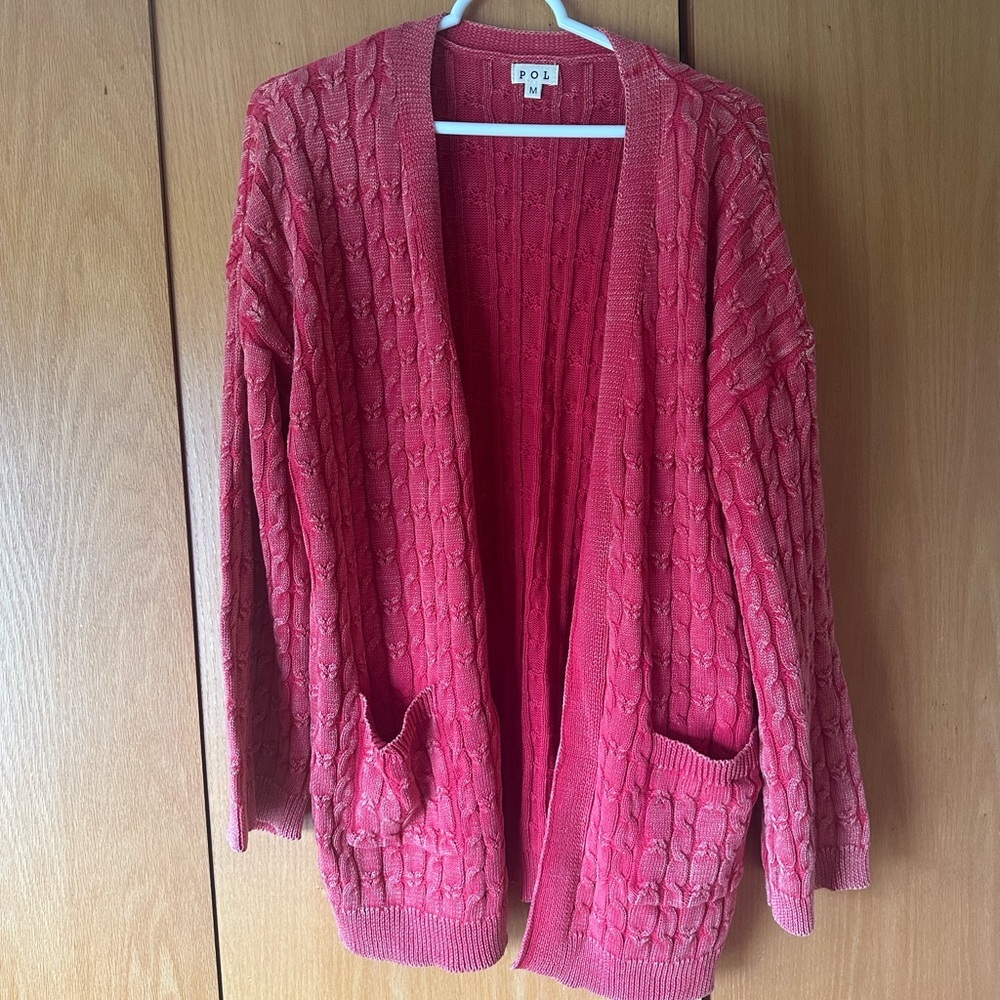 POL mineral washed cardigan